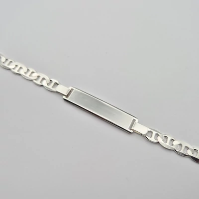 Ezüst férfi lapbetétes karkötő