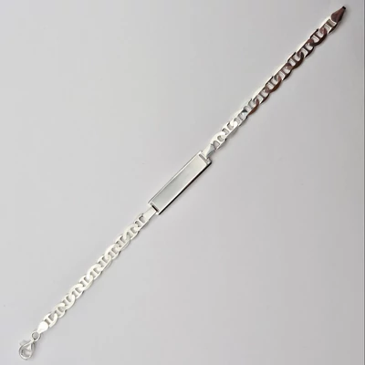 Ezüst férfi lapbetétes karkötő