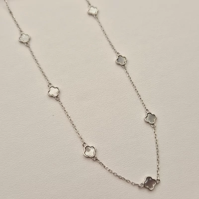 Ezüst gyöngyházas nyaklánc