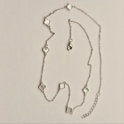 Ezüst gyöngyházas nyaklánc