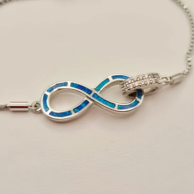 Ezüst opál köves karkötő