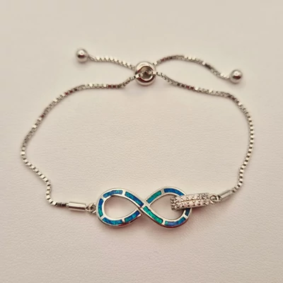 Ezüst opál köves karkötő