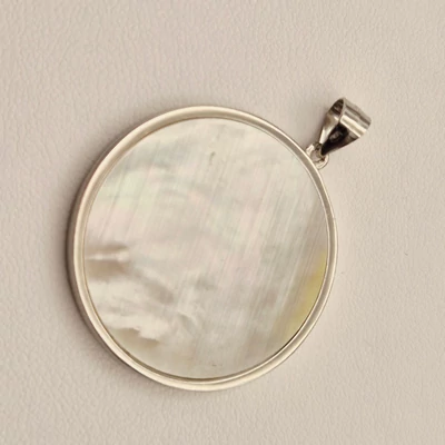 Ezüst cirkónia köves életfa medál gyöngyházzal