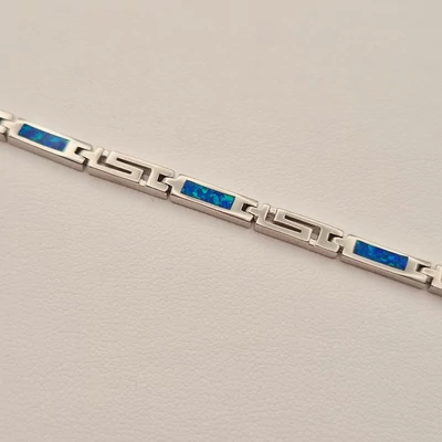 Ezüst opál köves karkötő