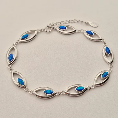 Ezüst opál köves karkötő