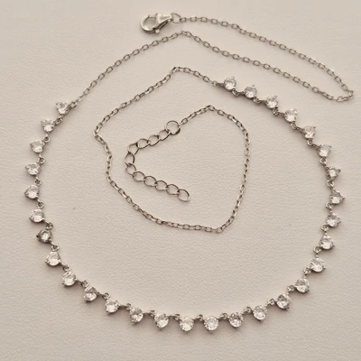 Ezüst cirkónia köves nyaklánc