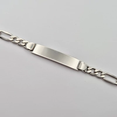 Ezüst férfi lapbetétes karkötő