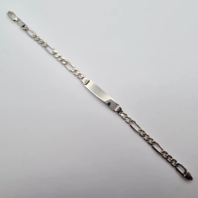 Ezüst férfi lapbetétes karkötő