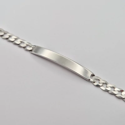 Ezüst férfi lapbetétes karkötő