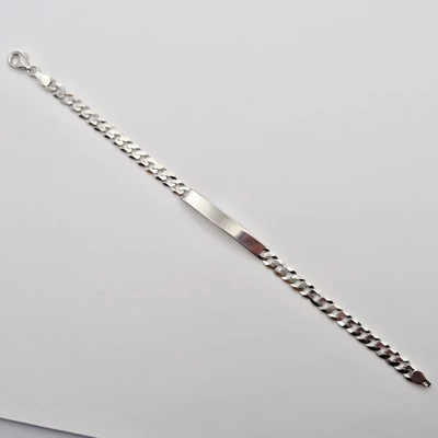 Ezüst férfi lapbetétes karkötő