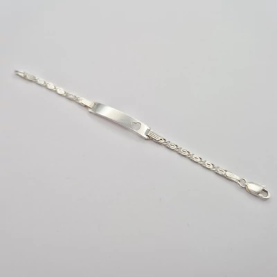 Ezüst bébi lapbetétes karkötő