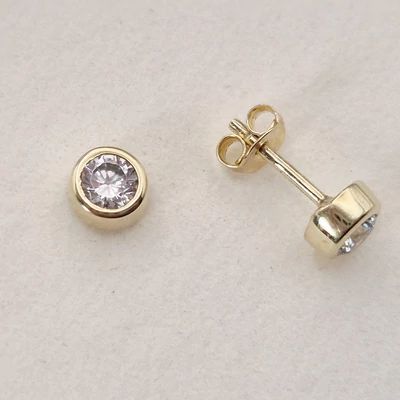 Sárga arany cirkónia köves fülbevaló