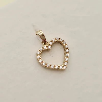Sárga arany cirkónia köves szív medál