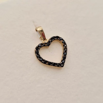 Sárga arany cirkónia köves szív medál