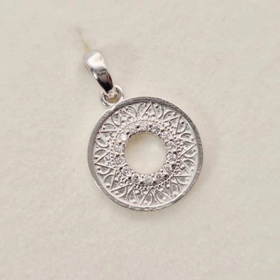 Fehér arany cirkónia köves medál