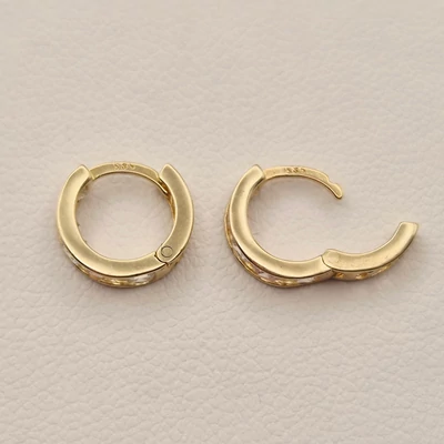 Sárga arany cirkónia köves karika fülbevaló