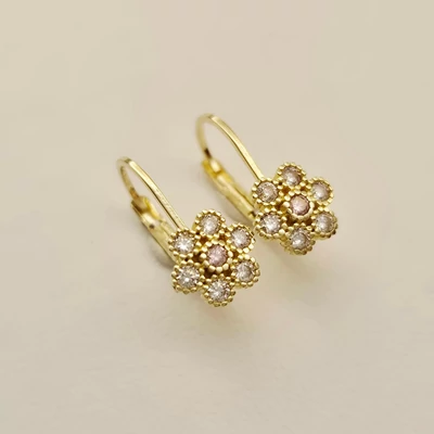 Sárga arany cirkónia köves fülbevaló