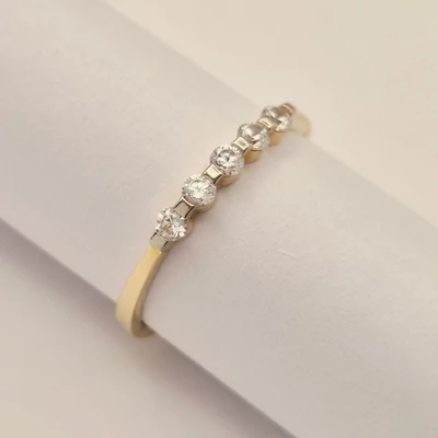 Sárga arany cirkónia köves gyűrű