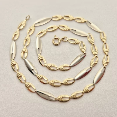 Sárga és fehér arany nyaklánc