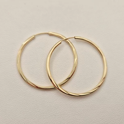 Sárga arany vésett karika fülbevaló