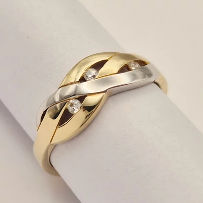 Sárga-fehér arany cirkónia köves gyűrű