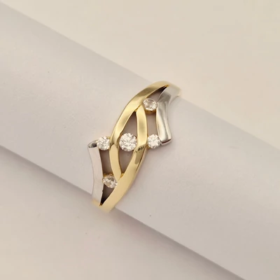 Sárga-fehér arany cirkónia köves gyűrű